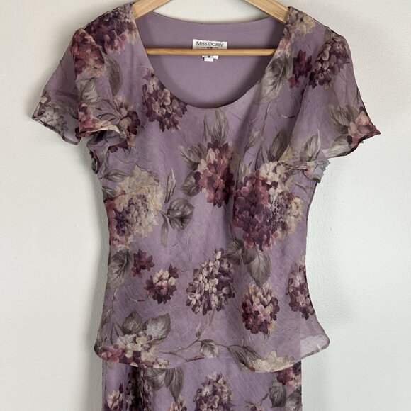 Miss Dorby Dresses & Skirts - Women's Miss Dorby Vintage Maxi Dress Size 8 Rose Floral Crinkle Fairy Cottage